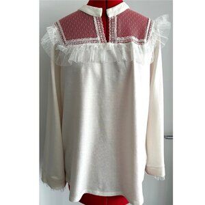 Chelsea28 Knit Cream Color Blouse Sz XL